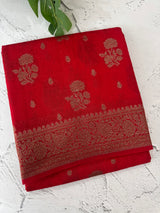 Semi banarasi saree with zari buttas - MBS6754