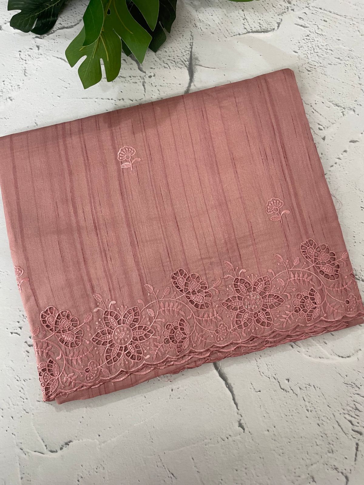 Blended tussar silk saree with cutwork MS1072