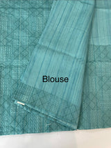 Blended tussar silk saree with embroidery- MSB8543 - Blue