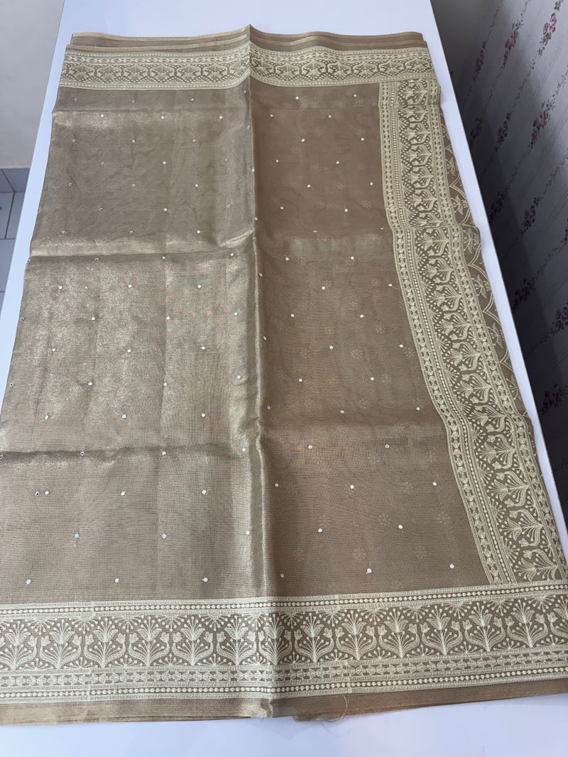 Tissue silk saree with Chikankari embroidery MTTS97(4)
