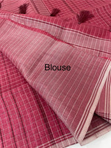 Semi silk saree in check pattern MSR699