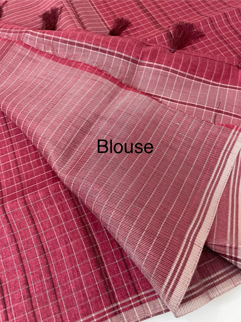 Semi silk saree in check pattern MSR699