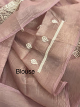 Crush Organza embroidery saree MS9739 Dusky NudePink