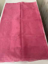 Soft Organza saree with embroidery- MCW680 Pink