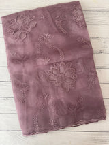 Glass organza saree with applique work- MSHW229