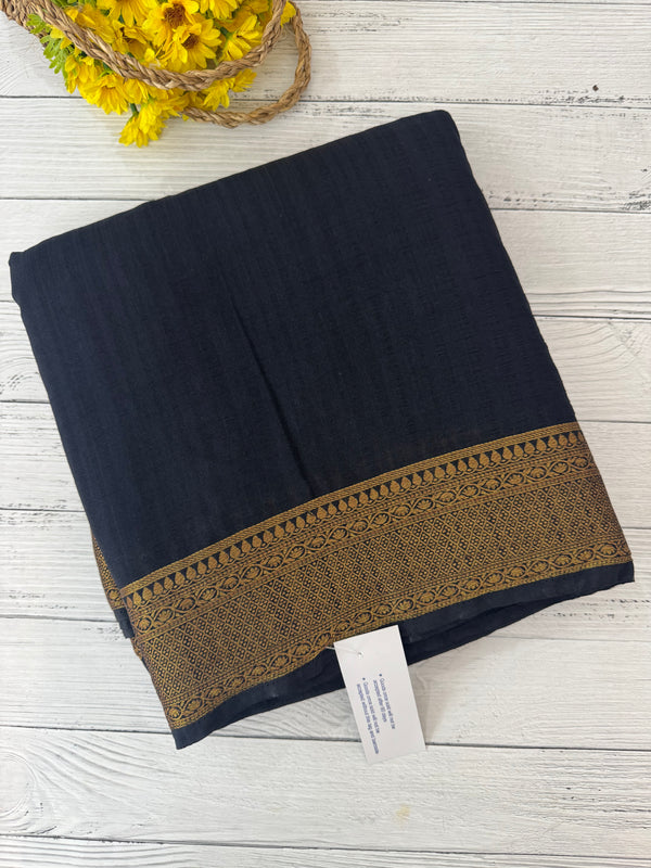 Crepe Banarasi viscose Georgette saree with brocade blouse MS953211- Black