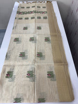 Jamdani silk Cotton Saree MS12567(2) Wine birds