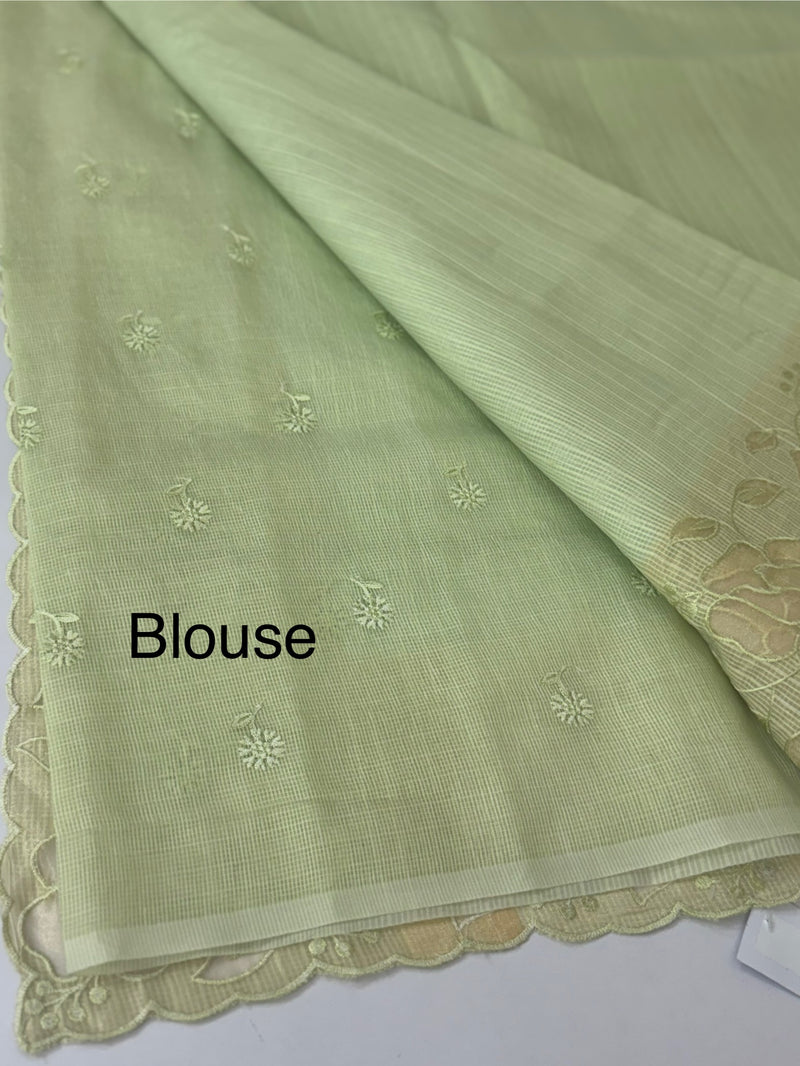 Soft kota silk saree with applique work MS85432