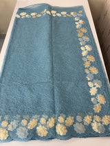 Soft Organza saree with thread work and tissue applique borders - MCW605