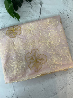 Soft organza saree with thread work - MSH910 Pastel PeachPink