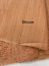 Blended matka Tussar silk saree with cutwork MS4856