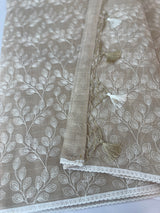 Kota cotton silk embriodery saree MS1455- Beige
