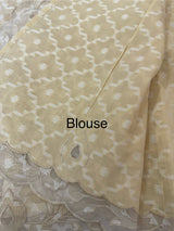 Kota Moonga saree with net applique borders MSH295 Beige
