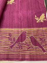 Printed Blended tussar saree - MS8635