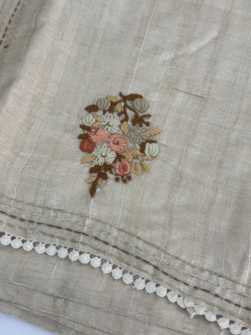 Handworked Blended tussar silk saree MS90543