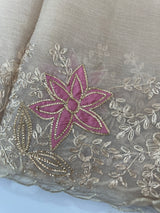 Shimmer crush Organza saree with zari and zardosi work - MS15027