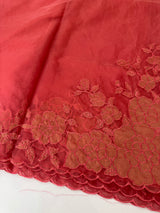 Soft organza saree with applique work - MCW543 DarkPeach