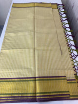 Kerala Golden tissue saree lines