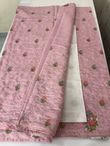 Semi linen saree with embroidery- MS15167