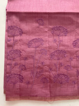 Semi tussar saree with self embroidery- MAUVE MSET105