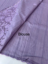 Cutwork Semi tussar saree MTSS674 Lavender