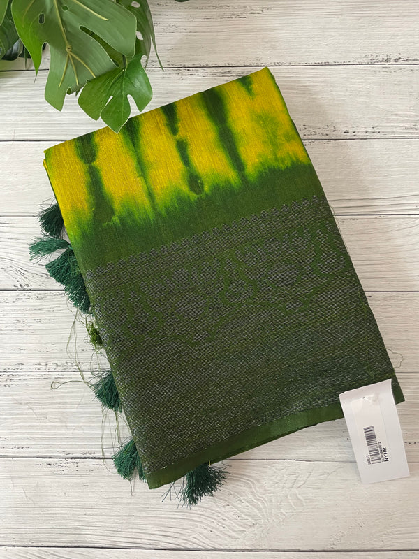 Tie & Dye semi silk sarees  MSS9876