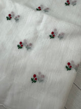 Slub cotton saree with embroidery MS2302