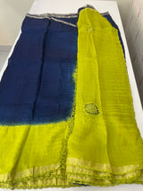 Chiffon georgette saree with crochet work - MS7633