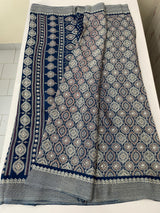Semi modal silk saree with mirror work - MMB501 DarkBlue