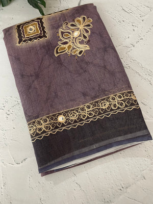 Tissue linen saree MLS345