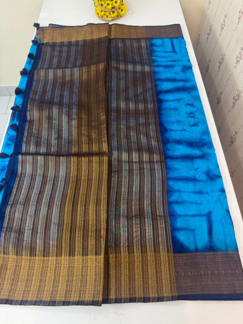 Tie & Dye Jute silk sarees  MJL987