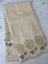 Blended soft tussar saree with embriodery - MS8669 PearlCream