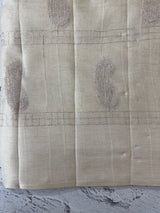 Blended tussar saree with zari embriodery - MS8665 Pearl Cream