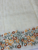 Phulkari NetKota Embroidery saree - OffWhite MNK8765