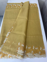 Silky kota saree with embriodery borders MS16372 Yellow