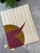 Blended tussar saree with kanta embriodery and appliqué work- MBTS99