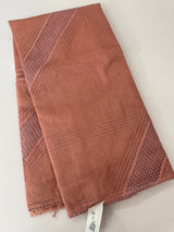 Supernet saree with crochet work and lace border MCJ5433 -Peach(Design - Diagonal Crochet)