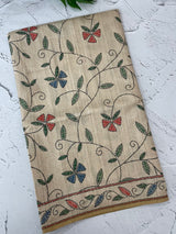 Muga silk saree with prints- MMB891