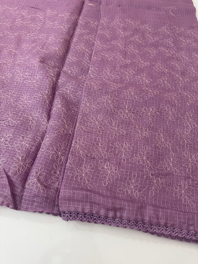 Soft kota checks saree with embroidery SDJCS21