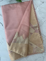 Soft Turkish Organza saree MSOS101 PastelPink