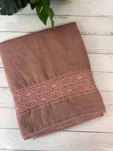 Kota saree with crochet work and lace border MCJ879 DuskyPeach