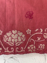 Mul chanderi tissue applique saree MSH151- CrimsonPink