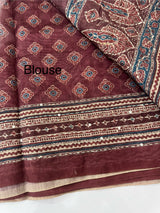 Semi Chanderi saree with hand kanta embroidery MS9899