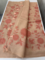 Tissue chanderi saree with applique work MSH699