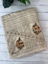 Handworked Blended tussar silk saree MS90543