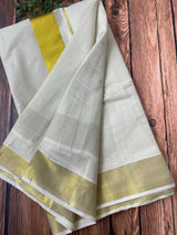 READY TO WEAR - Kerala cotton saree - Gold