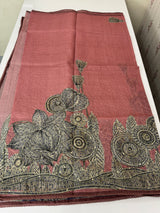 Soft kota silk saree with french knots and kanta embroidery MS16538
