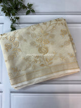 Banarasi kora oraganza saree with embroidery  MKOS324 LightCream