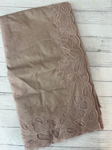 Moonga checks saree with Applique work borders  MSH149 (2)- Mushroom Brown