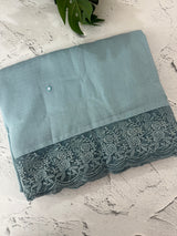 Soft crushed chanderi crepe silk saree with lace borders MLS466